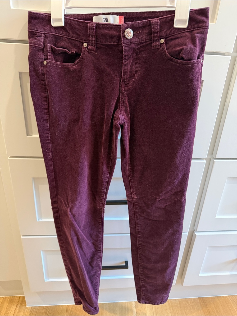 cAbi Plum Corduroy Skinny Jeans